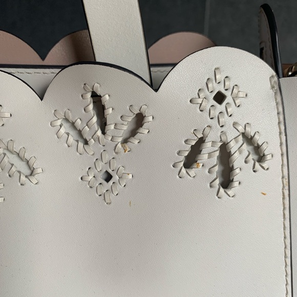 KATE SPADE White Eyelet MAGNOLIA Purse Tote MINA - Picture 7 of 9